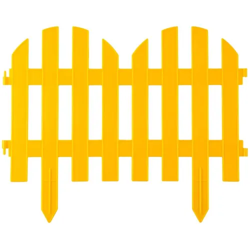 GRINDA Палисадник, 28 х 300 см, желтый, 7 секций, декоративный забор (422205-Y)