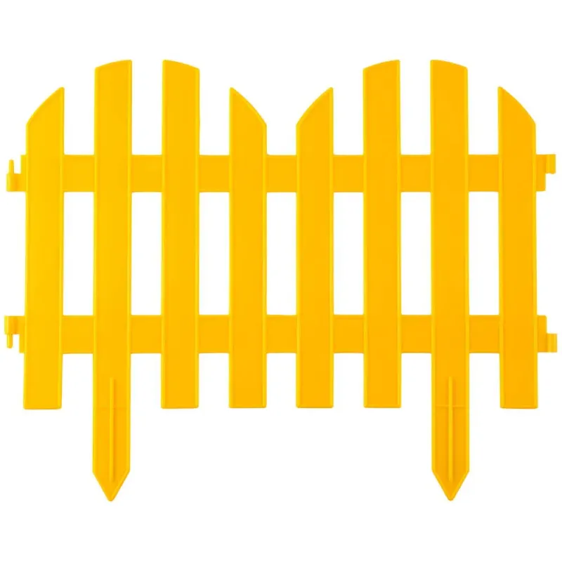 GRINDA Палисадник, 28 х 300 см, желтый, 7 секций, декоративный забор (422205-Y)