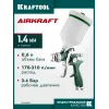 KRAFTOOL AirKraft, HVLP, 1.4 мм, пневматический краскопульт с верхним бачком (06522-1.4)