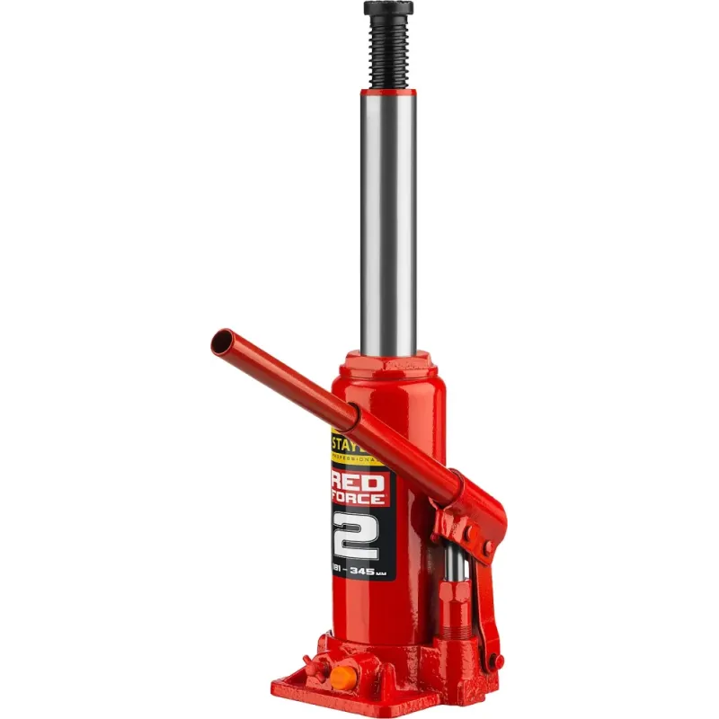 STAYER RED FORCE, 2 т, 181 - 345 мм, бутылочный гидравлический домкрат, Professional (43160-2)