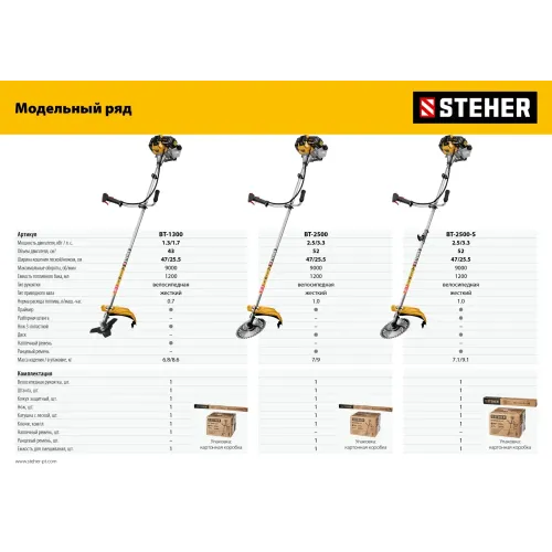 STEHER 2.5 кВт, бензиновый триммер (BT-2500)