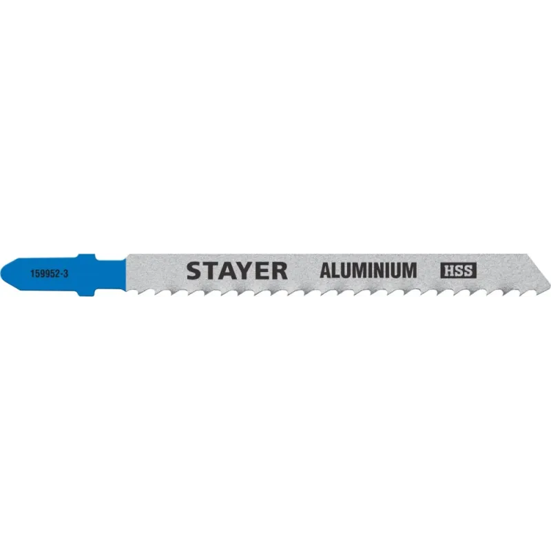 STAYER T127D, T-хвост., HSS сталь, по мягкому металлу толщиной 2-15 мм, шаг зуба 3 мм (8TPI), раб. длина 75 мм, 2 шт, полотна для лобзика (159952-3)