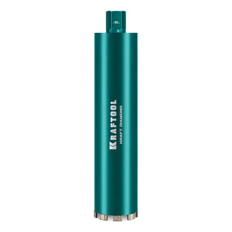 KRAFTOOL DIAMOND 102 мм (450 мм, 1 1/4″, лазерная сварка, сухое сверление с микроударом), алмазная коронка по железобетону (29825-102)