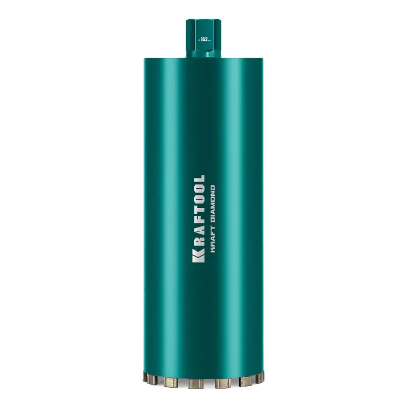 KRAFTOOL DIAMOND 162 мм (450 мм, 1 1/4″, лазерная сварка, сухое сверление с микроударом), алмазная коронка по железобетону (29825-162)
