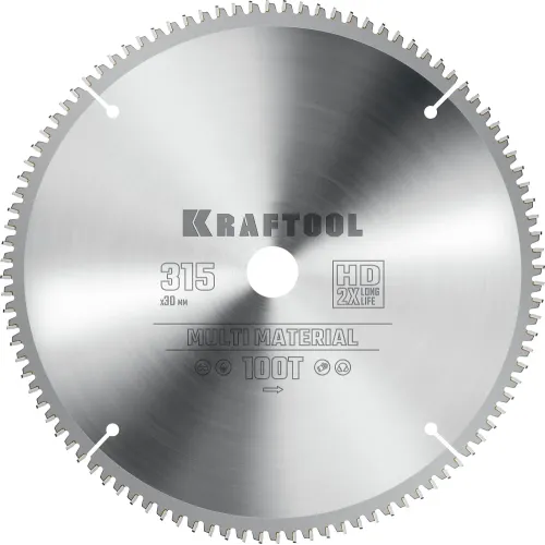 KRAFTOOL Multi Material, 315 х 30 мм, 96Т, пильный диск по алюминию (36953-315-30)
