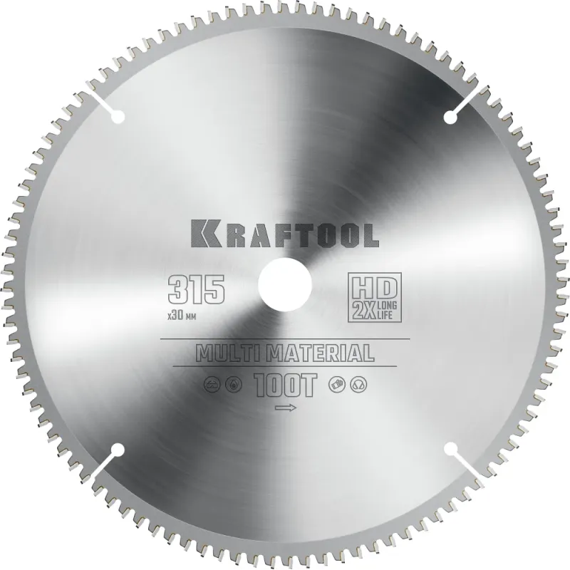 KRAFTOOL Multi Material, 315 х 30 мм, 96Т, пильный диск по алюминию (36953-315-30)
