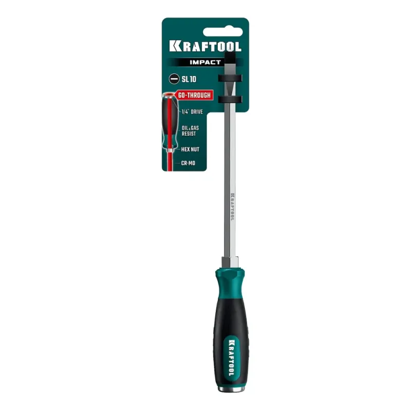 KRAFTOOL IMPACT SL 10, сквозной стержень Cr-Mo, ударная отвертка (250033-10)