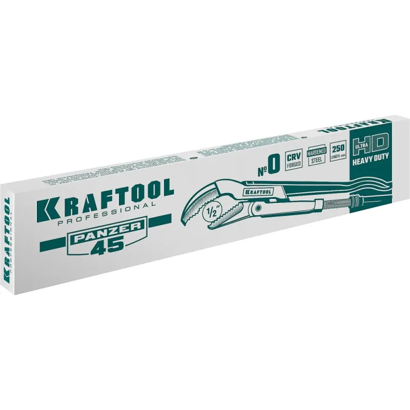 KRAFTOOL PANZER-45, №0, 1/2″, 250 мм, трубный ключ с изогнутыми губками (2735-05)