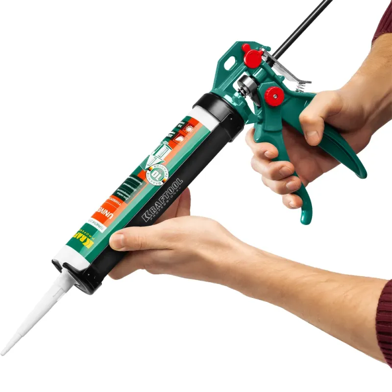 KRAFTOOL Expert 4-in-1 310 мл, скелетный пистолет для герметика (06675)