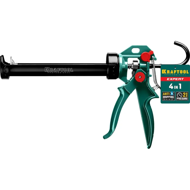 KRAFTOOL Expert 4-in-1 310 мл, скелетный пистолет для герметика (06675)