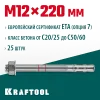 KRAFTOOL ETA Опция 7, М12 х 220, 25 шт, клиновой анкер (302184-12-220)
