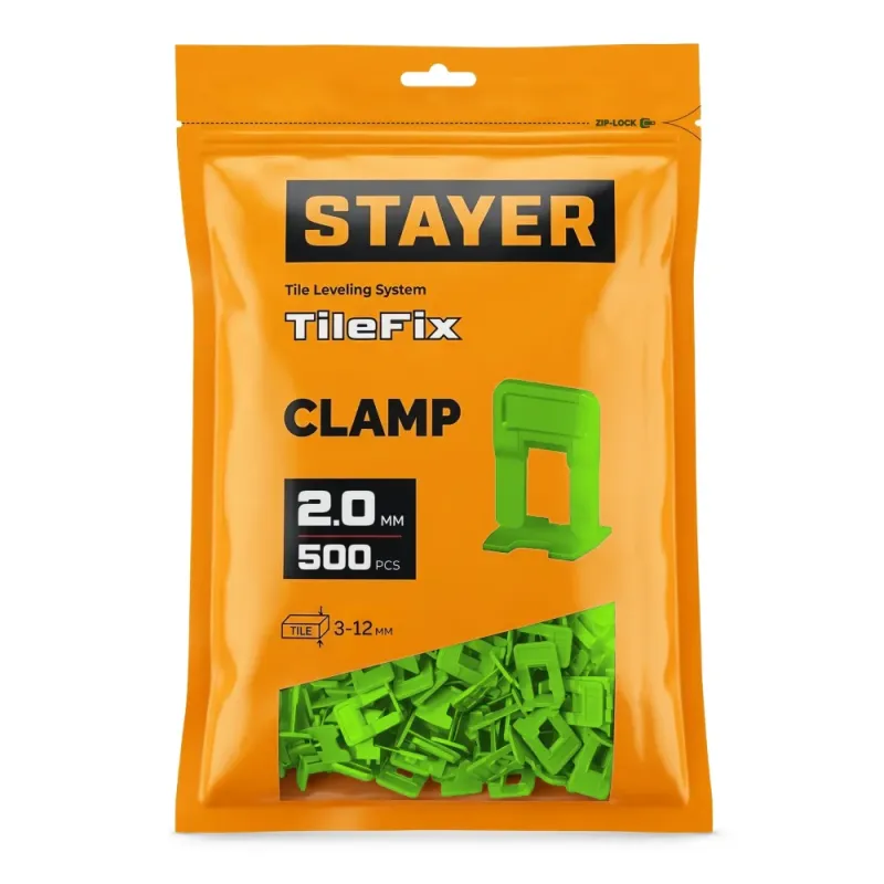 STAYER СВП TileFix, 2,0 мм, 500 шт, система выравнивания плитки ″ворота″ (33847-500)