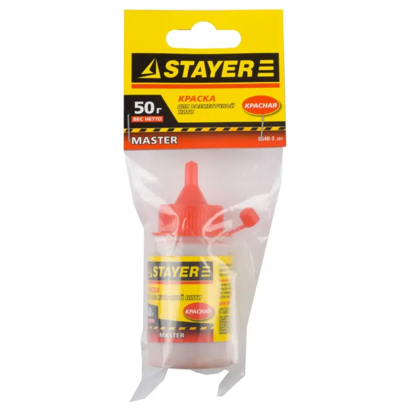 STAYER 50 г, красная краска для малярных разметочных шнуров (0640-2)