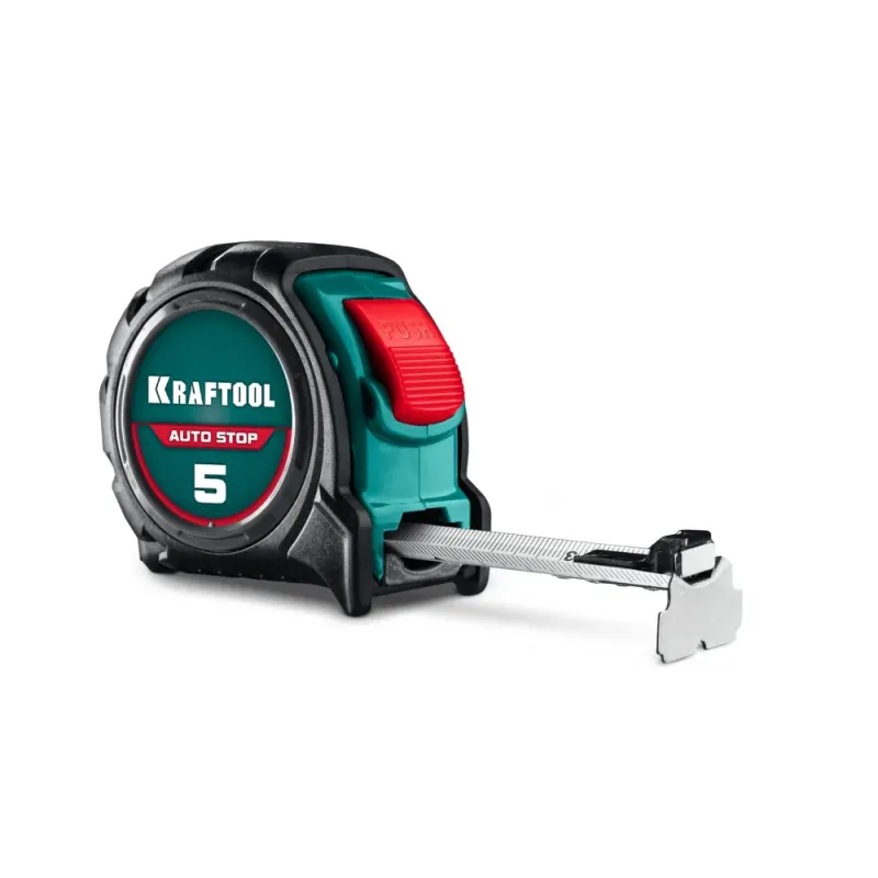 KRAFTOOL AutoStop 5м х 19мм, профессиональная рулетка с автостопом (3412-5-19)