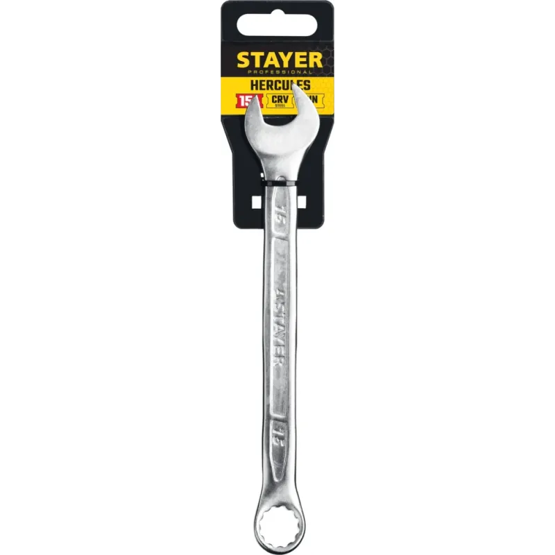 STAYER HERCULES, 15 мм, комбинированный гаечный ключ, Professional (27081-15)
