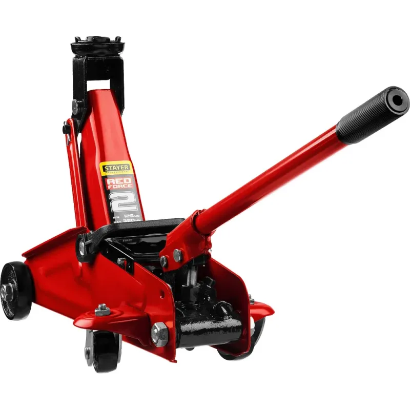 STAYER R-22 RED FORCE, 2 т, 125 - 320 мм, подкатной домкрат для легковых а/м, Professional (43152-2)