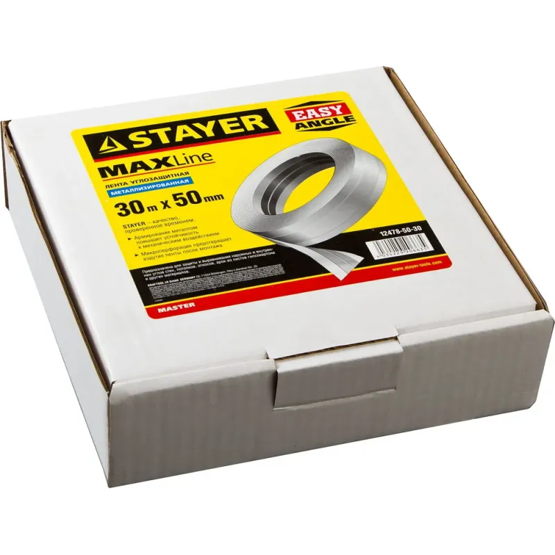 STAYER 50 мм х 30 м, углозащитная, металлизированная лента (12478-50-30)