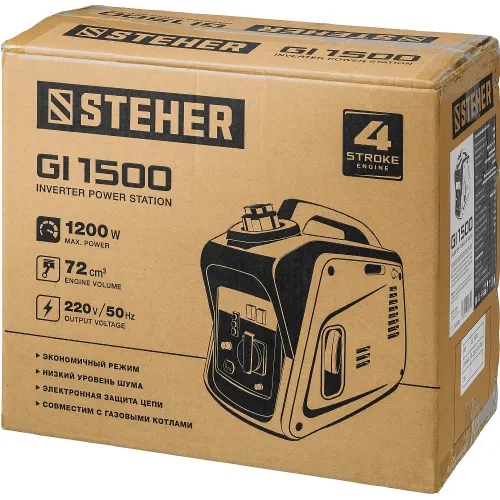 STEHER 1200 Вт, инверторный генератор (GI-1500)