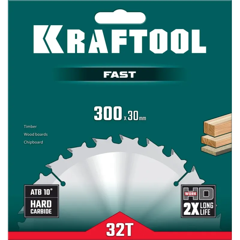 KRAFTOOL Fast, 300 х 30 мм, 32Т, пильный диск по дереву (36950-300-30)