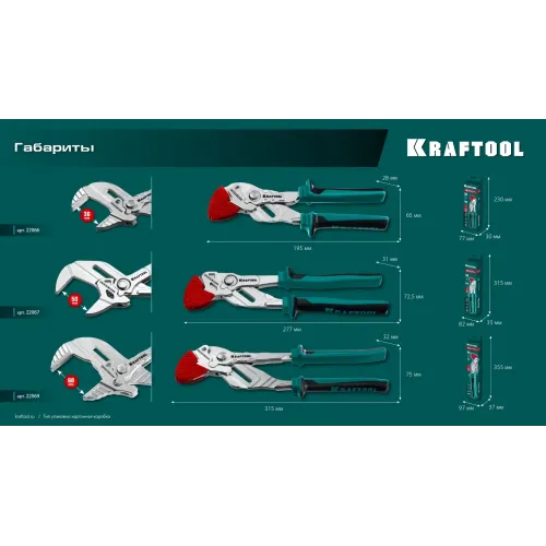 KRAFTOOL Vise-Wrench сменные защитные накладки на губки, для клещей 180 мм, набор из 3-х пар (22066-S3)