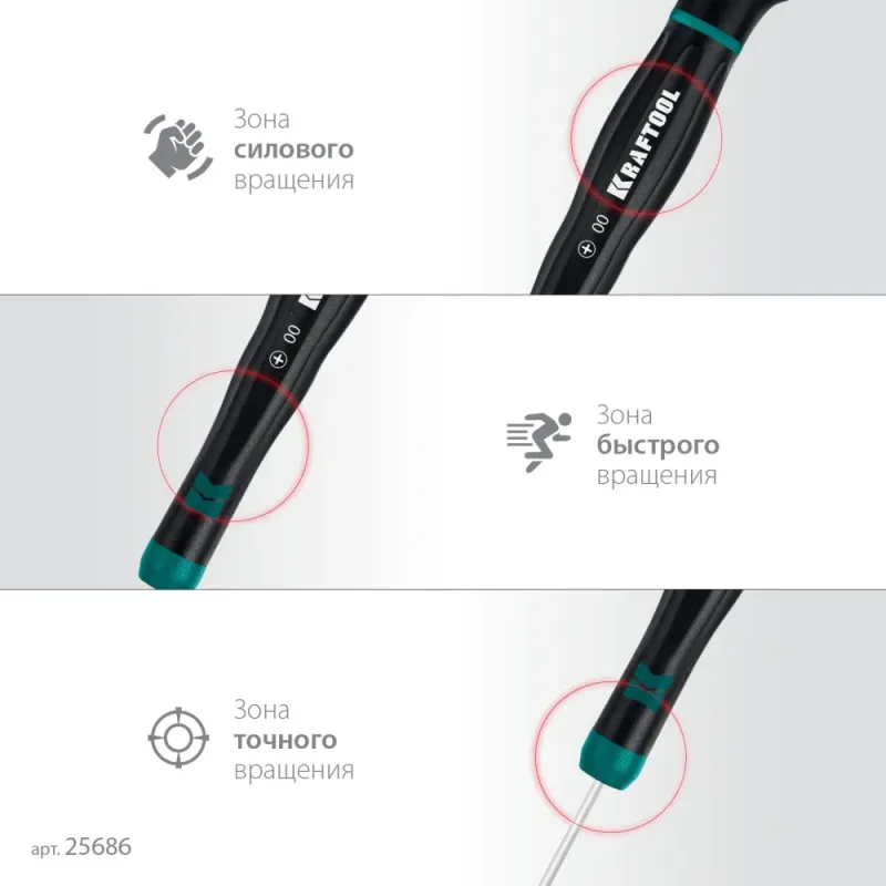 KRAFTOOL Precision 7, 7 предм., Набор отверток (25686)