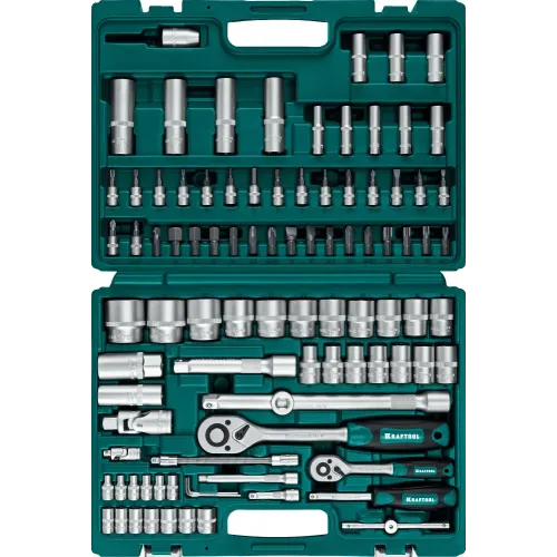 KRAFTOOL X-Drive 94, 94 предм., (1/2″+1/4″), универсальный набор инструмента (27883-H95)