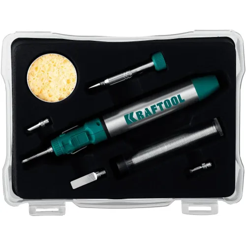 KRAFTOOL SolderGas, 70 B, 30 - 70 Вт, 1300°С, горелка, фен, набор 8 в 1, газовый паяльник (55504-H8)