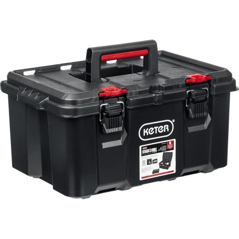 KETER STACKNROLL, 525 х 345 х 260 мм, (21″), пластиковый ящик с крышкой (38398)