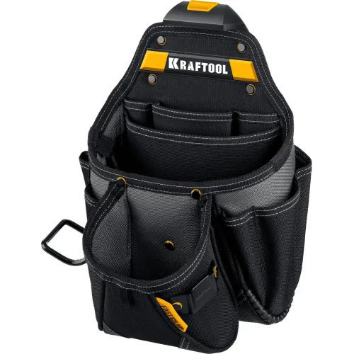 KRAFTOOL KBS-3L пояс монтажника, в комплекте: пояс монтажника и 2 большие сумки (38761)