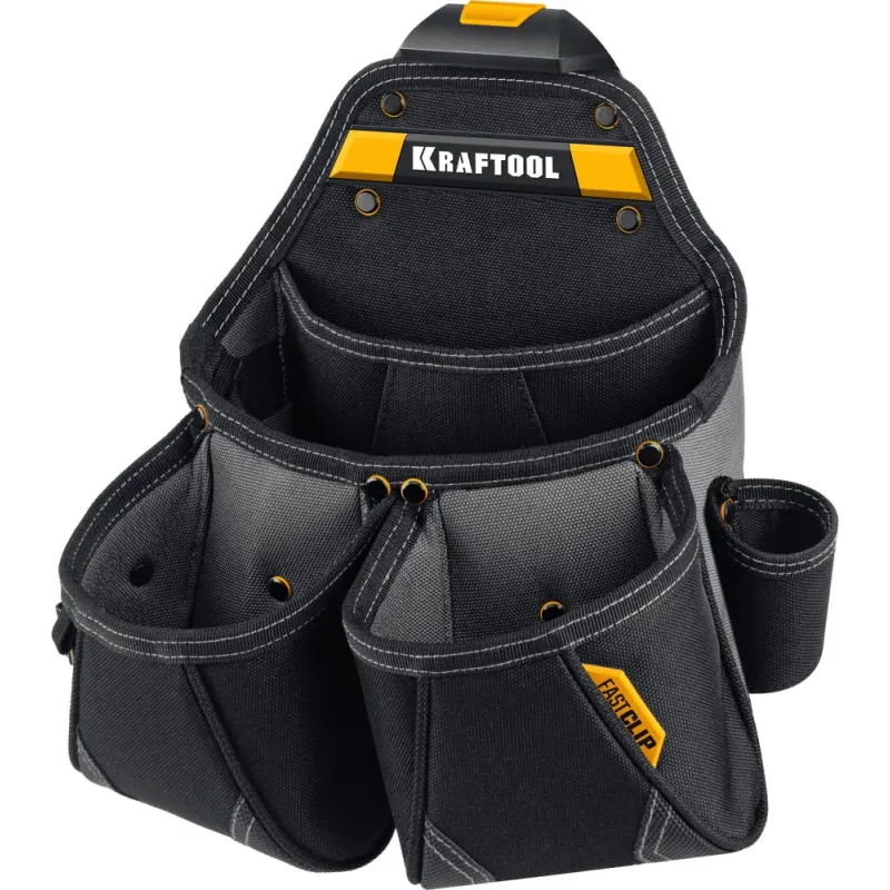KRAFTOOL KBS-3L пояс монтажника, в комплекте: пояс монтажника и 2 большие сумки (38761)