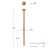 ЗУБР КС-П, 100 х 6.0 мм, TX30, потайная головка желтый цинк, 100 шт (1,14 кг.), конструкционный саморез, Профессионал (30041-60-100)