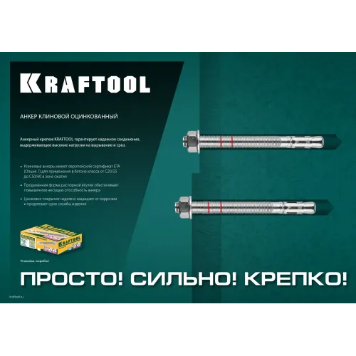 KRAFTOOL ETA Опция 7, М12 х 160, 25 шт, клиновой анкер (302184-12-160)