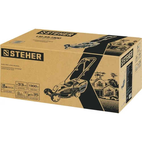 STEHER 1300 Вт, ш/с 33 cм, сетевая газонокосилка (LM-33-1300)