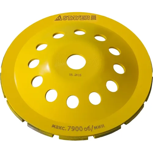 STAYER Single, d 180 мм, однорядная алмазная шлифовальная чашка (33382-180)