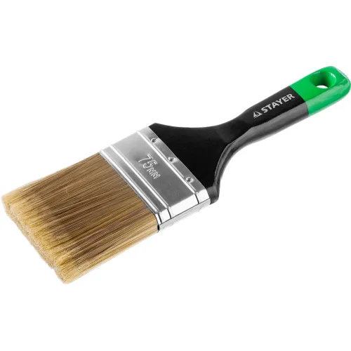 STAYER KANEKARON-EURO, 75 мм, 3″, искусственная щетина, деревянная ручка, для высокотекучих ЛКМ, плоская кисть (0106-075)