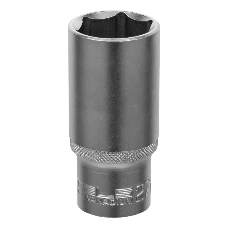 Головка торцевая удлиненная, 27 мм, 6-гранная, CrV, под квадрат 1/2" Stels