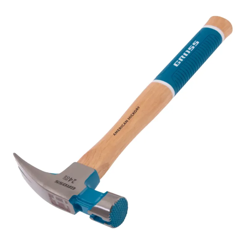 Молоток-гвоздодер, 680 г, угол 75, магнит, обрезиненная рукоятка AMERICAN HICKORY  GROSS