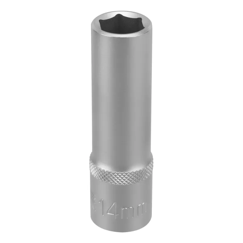 Головка торцевая удлиненная, 14 мм, 6-гранная, CrV, под квадрат 1/2", Stels