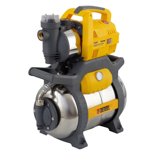 Насосная станция PSХ-950X, Х-Pro, 950 Вт, 3300 л/ч, ресивер 24 л, подъем 38 м, нержавейка Denzel