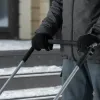 Скрепер-волокуша для уборки снега, полипропилен, колеса, 595х715х1445мм, рукоятка с ПВХ, LUXE Palisad