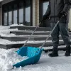 Скрепер-волокуша для уборки снега, полипропилен, колеса, 595х715х1445мм, рукоятка с ПВХ, LUXE Palisad