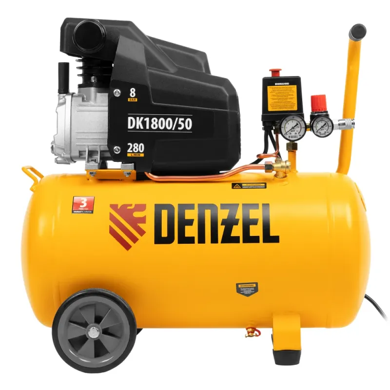 Компрессор воздушный  DK1800/50,Х-PRO 1,8 кВт, 280л/мин, 50л Denzel