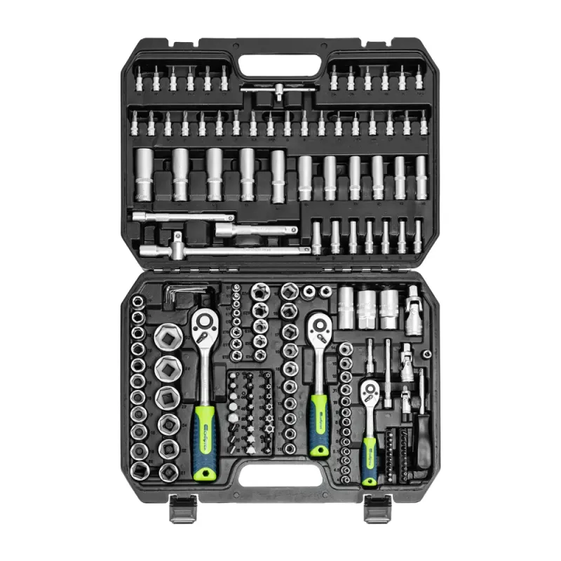 Набор инструментов, 1/2", 3/8", 1/4", пластиковый кейс 172 предм. Сибртех