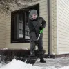 Лопата для уборки снега, полипропилен, 455х345х1330 мм, алюминиевый черенок, BASE Palisad