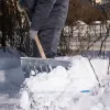 Лопата для уборки снега алюминиевая, 430 х 370 х 1350 мм, деревянный черенок, Сибртех