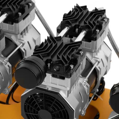 Компрессор безмаслянный малошумный DLS 2250/100, 2250 Вт, 3х750, 100 л, 410 л/мин блок упр Denzel