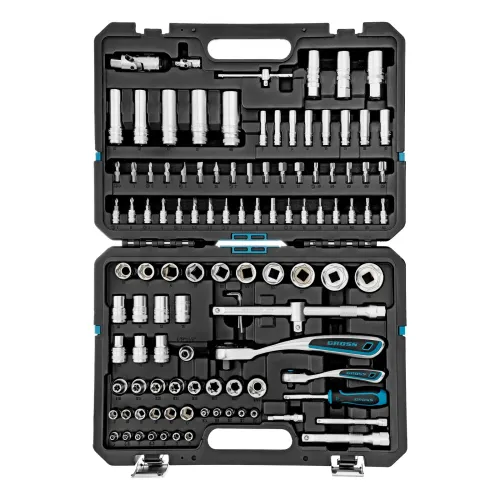 Набор инструментов, 1/4", 1/2", CrV, 120 зубьев, 109 предметов Gross