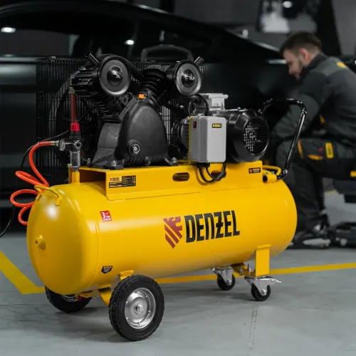 Компрессор воздушный рем. привод BCV 4000-T/100, 4,0 кВт, 100 литров, 690 л/мин Denzel