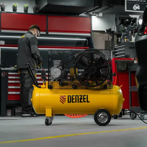 Компрессор воздушный рем. привод BCV 4000-T/100, 4,0 кВт, 100 литров, 690 л/мин Denzel