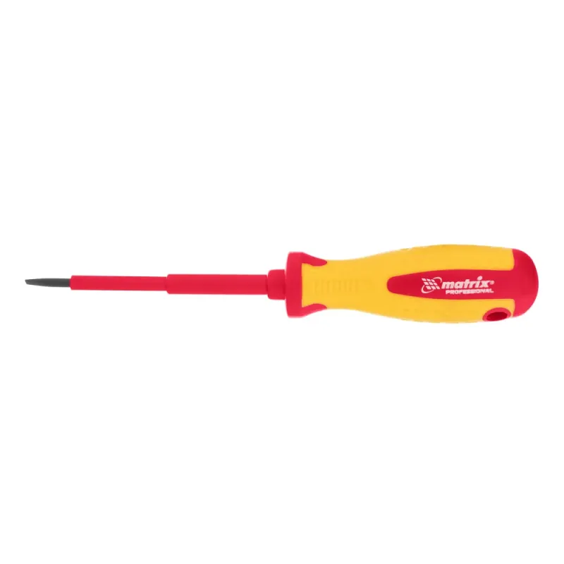 Отвертка Insulated до 1000 В, SL3,0x80 мм, CrMo, 2к рукоятка Matrix